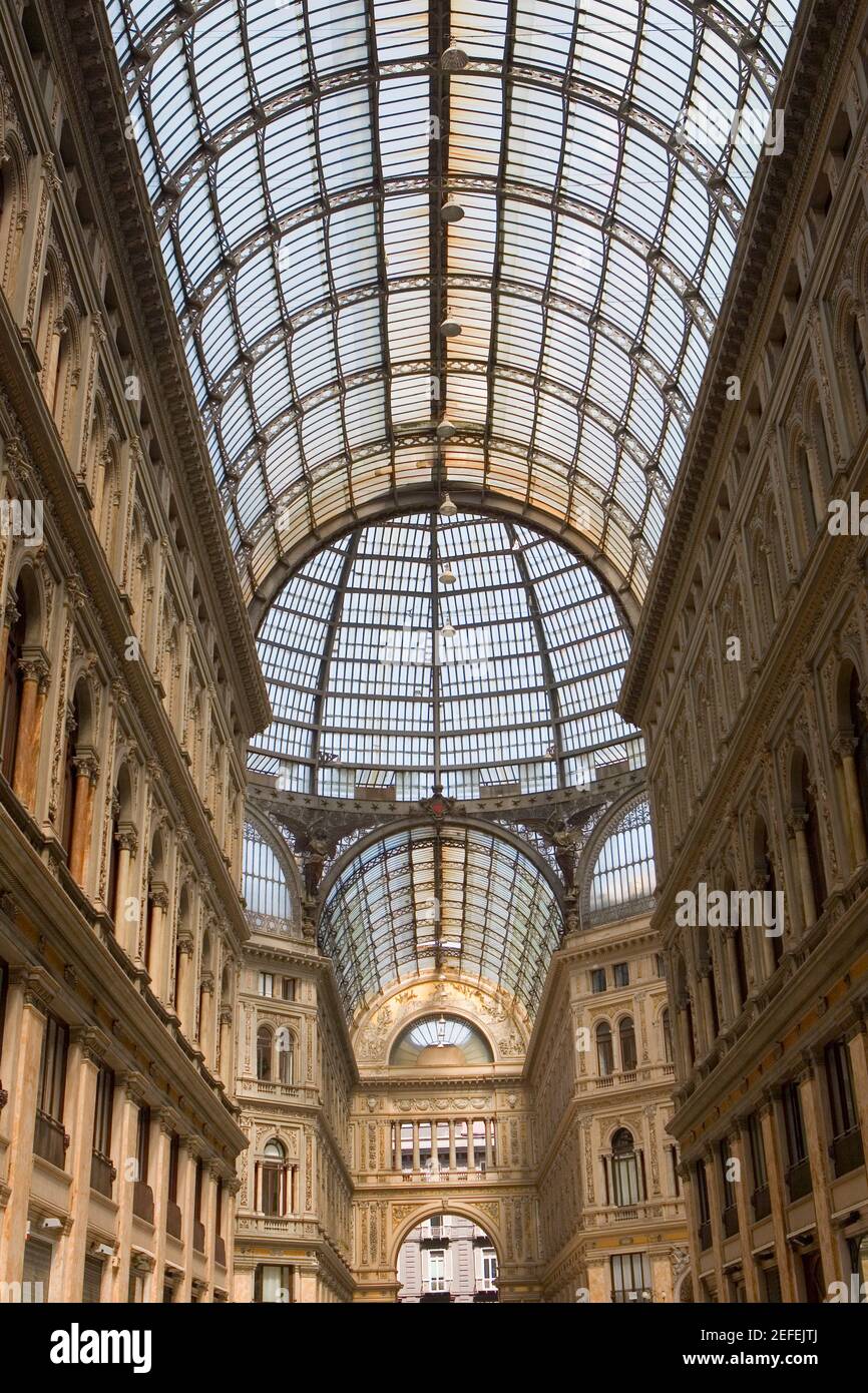 Interiors of a shopping mall, Galleria Umberto I, Naples, Naples Province, Campania, Italy Stock Photo
