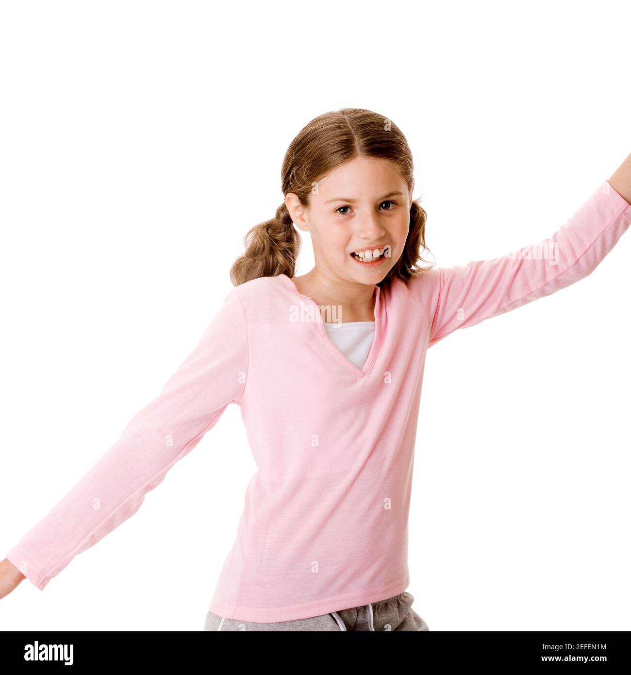 Close up portrait of a cute little girl of 7-8 years old leaning to pink  wall Stock Photo by ©annanahabed 122304756