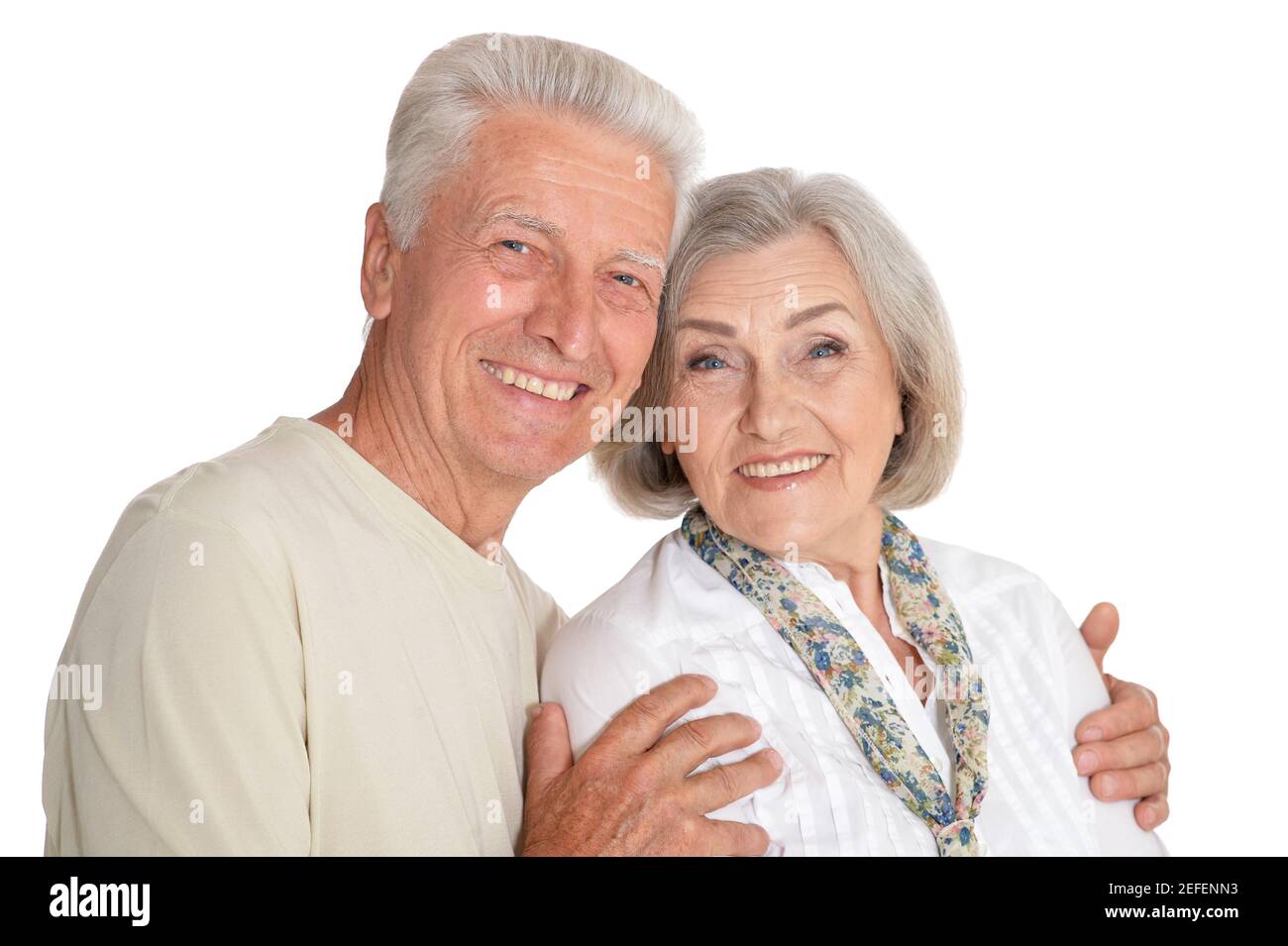 Portrait of a happy senior couple posing Stock Photo