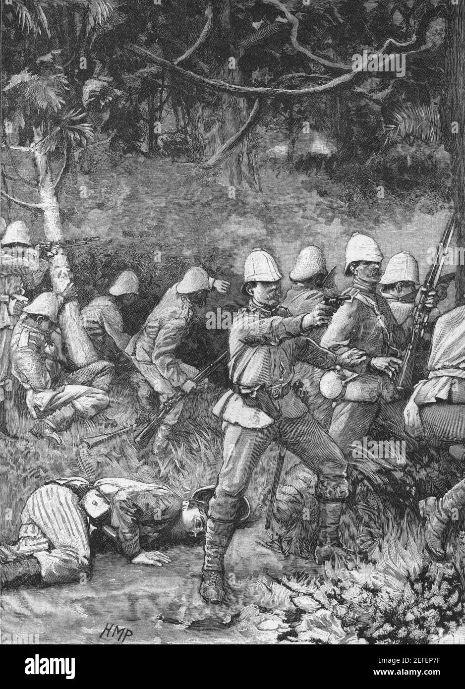 The British Army entering Coomassie, Third Anglo-Ashanti War, 1873 Stock Photo