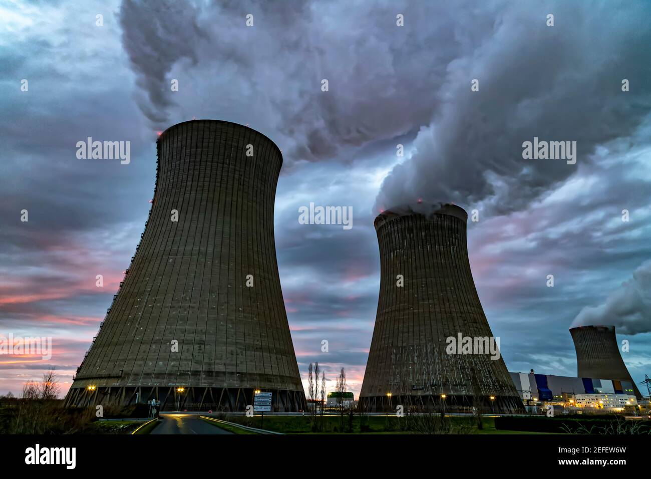 DampierreenBurly, France. 16th Feb, 2021. Electricité de France (EDF) cooling towers at the