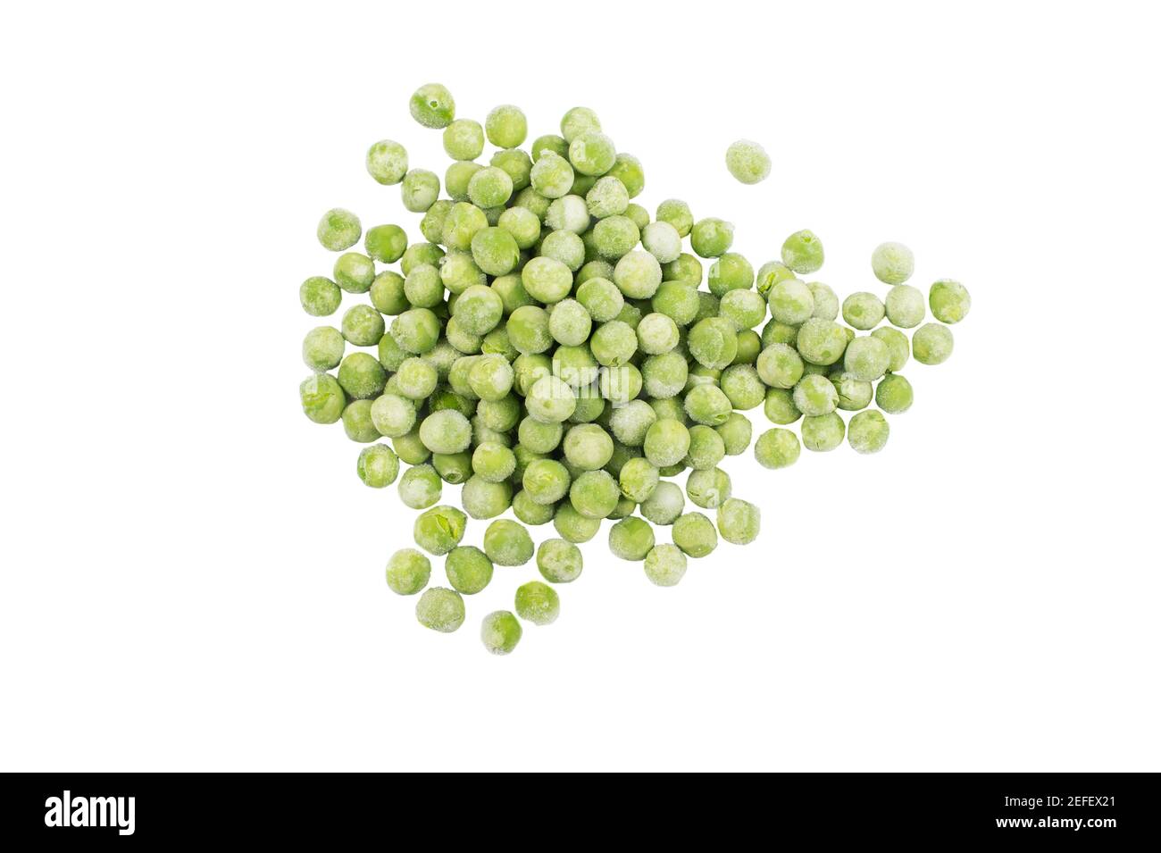 Organic frozen green peas on white background Stock Photo Alamy