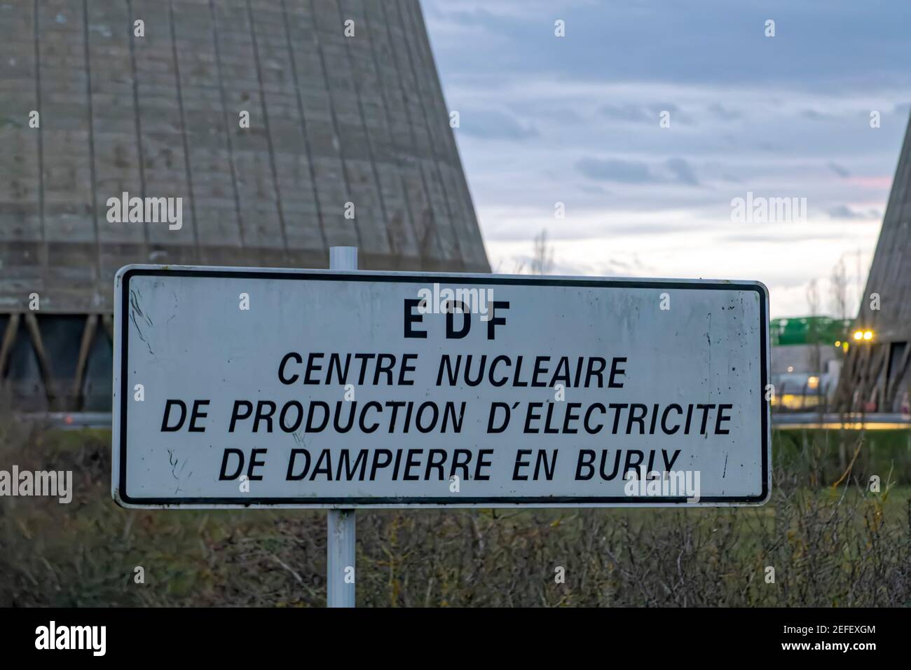 DampierreenBurly, France. 16th Feb, 2021. Electricité de France (EDF) cooling towers at the