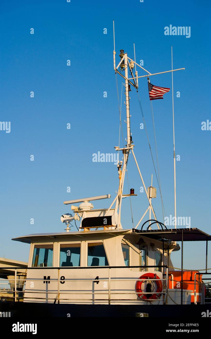 American flag on a ferry Stock Photo