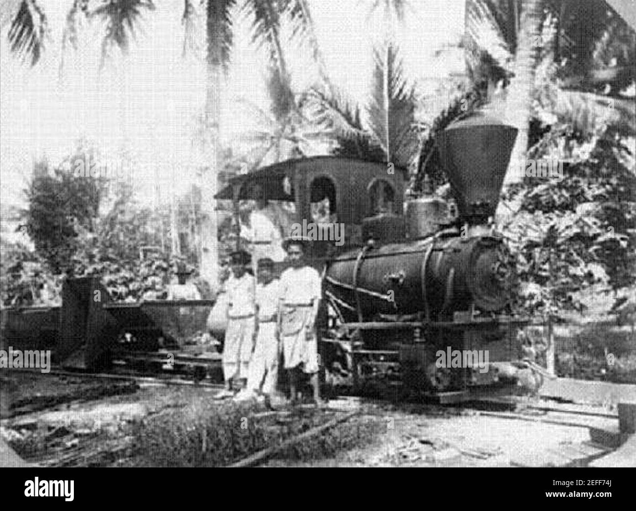 Ocean Island - 1906 - La 1re locomotive Orenstein & Koppel. Stock Photo