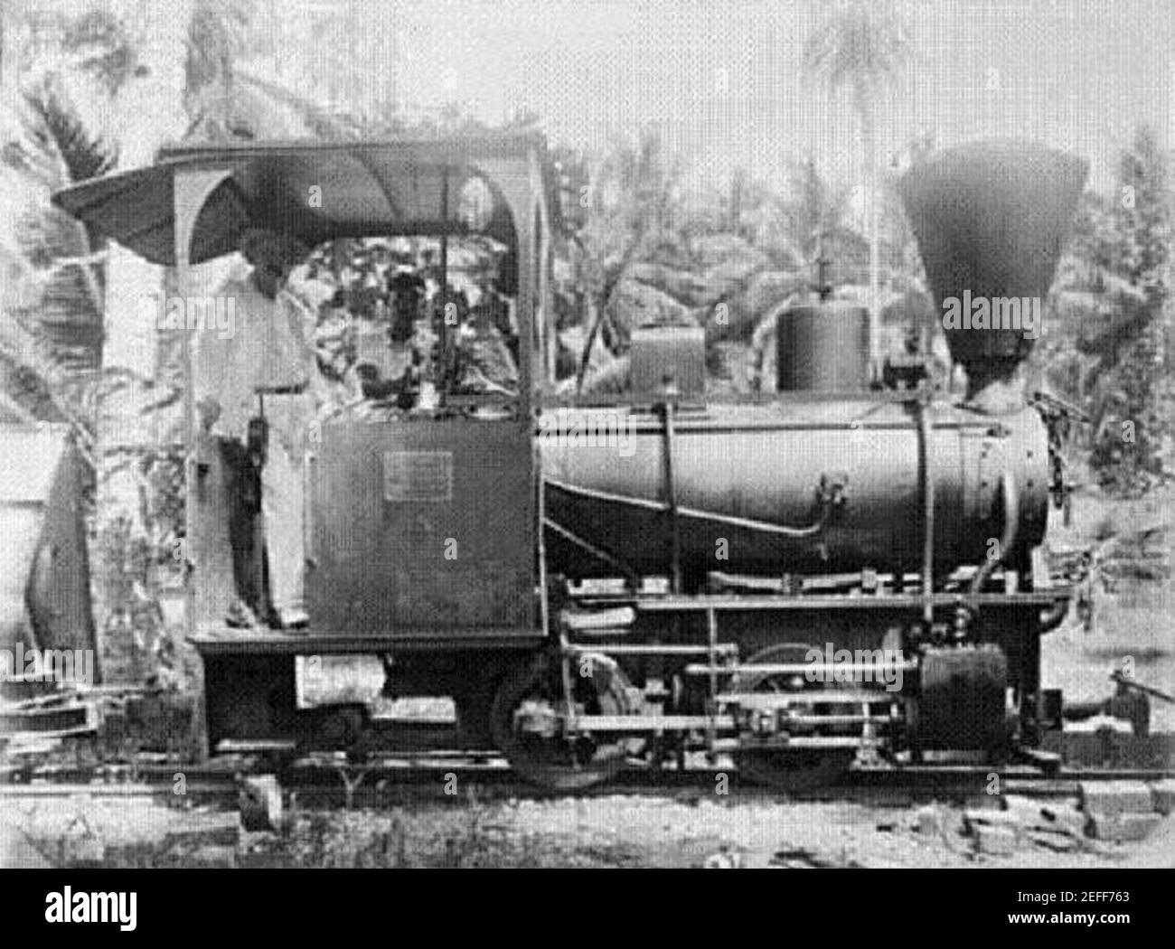 Ocean Island - 1906 - La 1re locomotive Orenstein & Koppel (2). Stock Photo