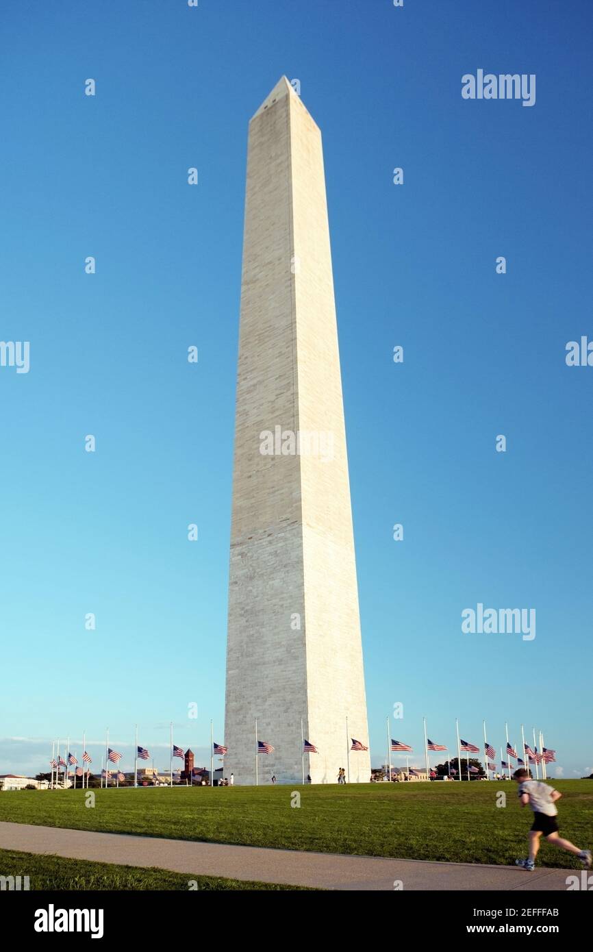 Low angle view of the Washington Monument, Washington DC, USA Stock Photo