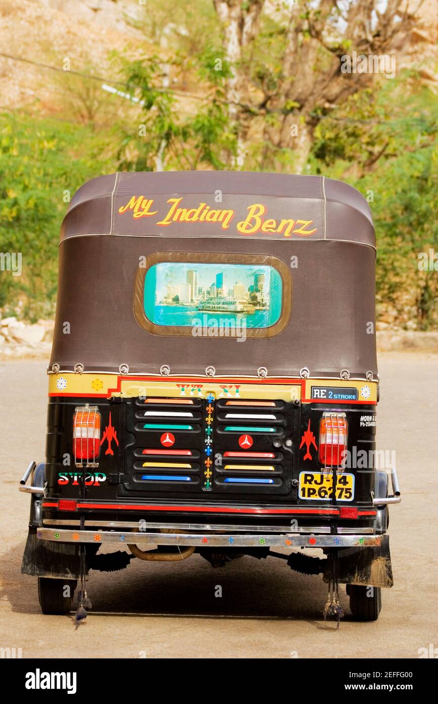 Rear view of a rickshaw, Jaipur, Rajasthan, India Stock Photo