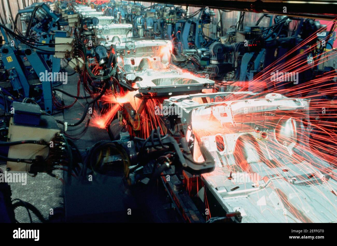 Robotic car frame assembly line, Newark, Delaware Stock Photo