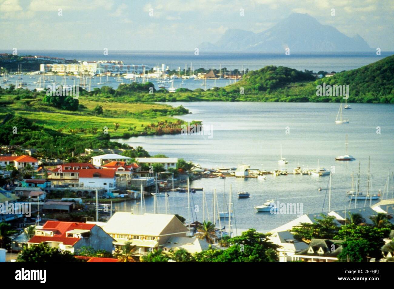 Overall view of Simpson Bay on the Dutch island of St, Maarten in the