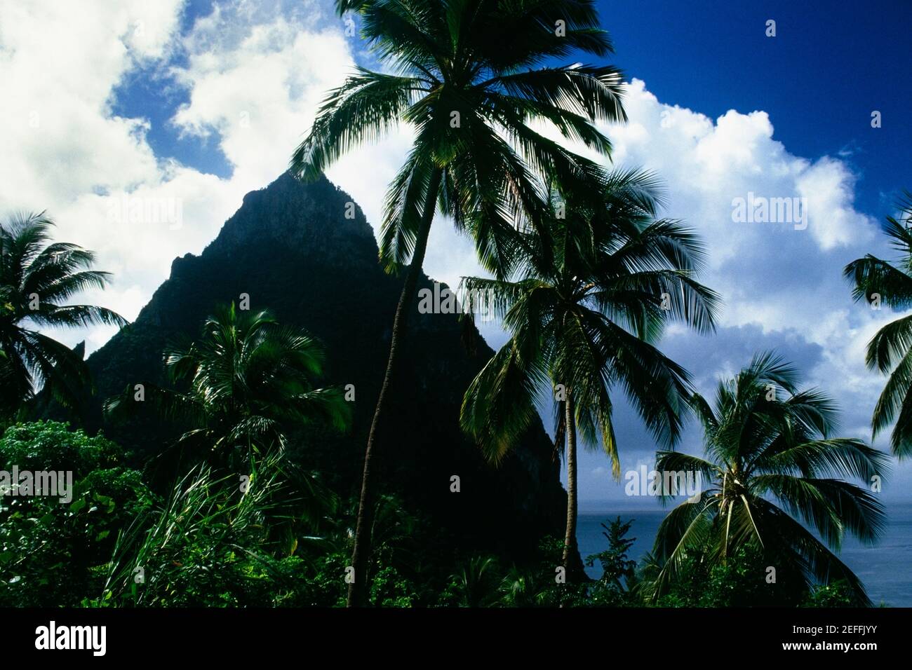 The Grand Piton Peak as seen from a distance, St. Lucia Stock Photo Alamy