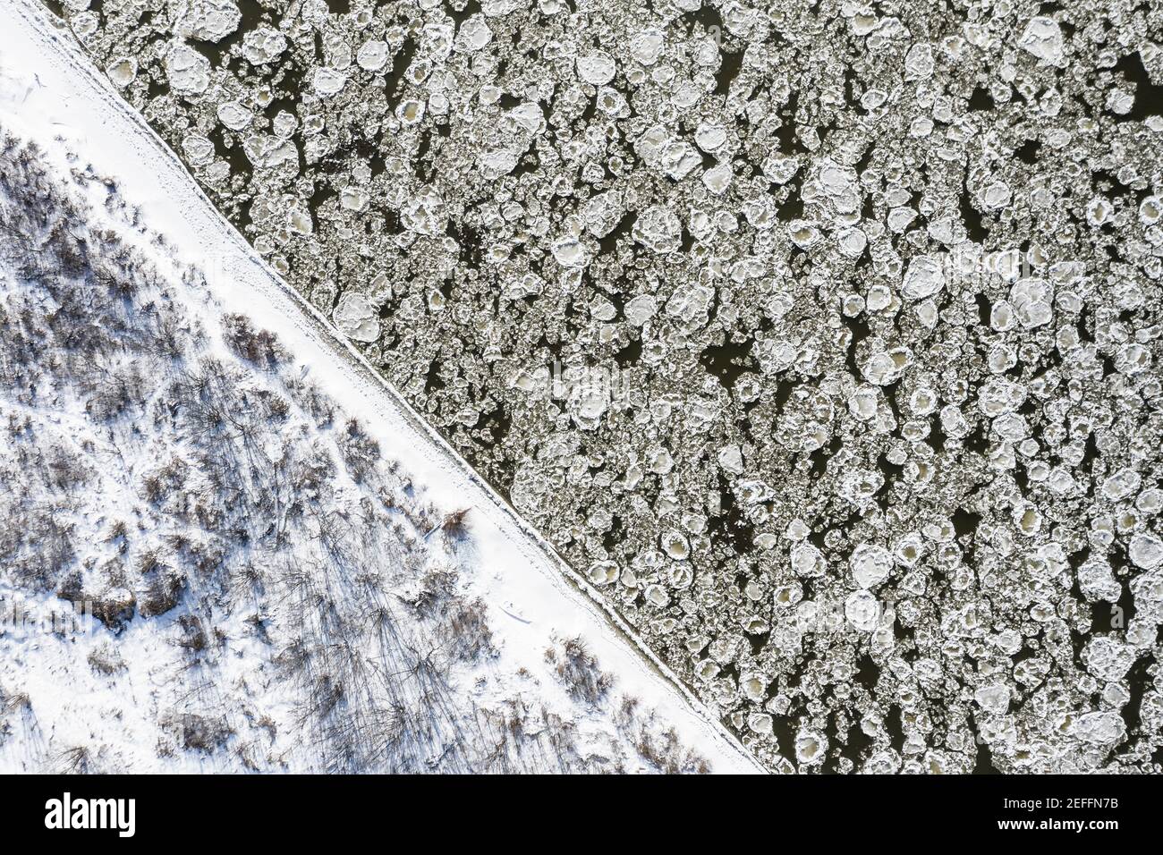 Aerial frozen river hi-res stock photography and images - Alamy