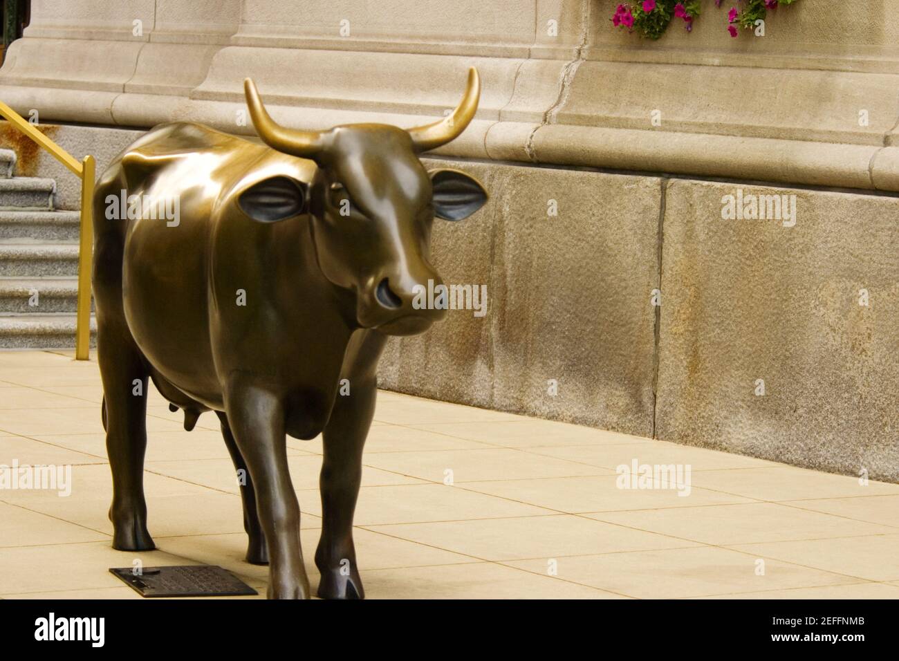Sculpture of a cow on the sidewalk, Cows on Parade, Chicago, Illinois