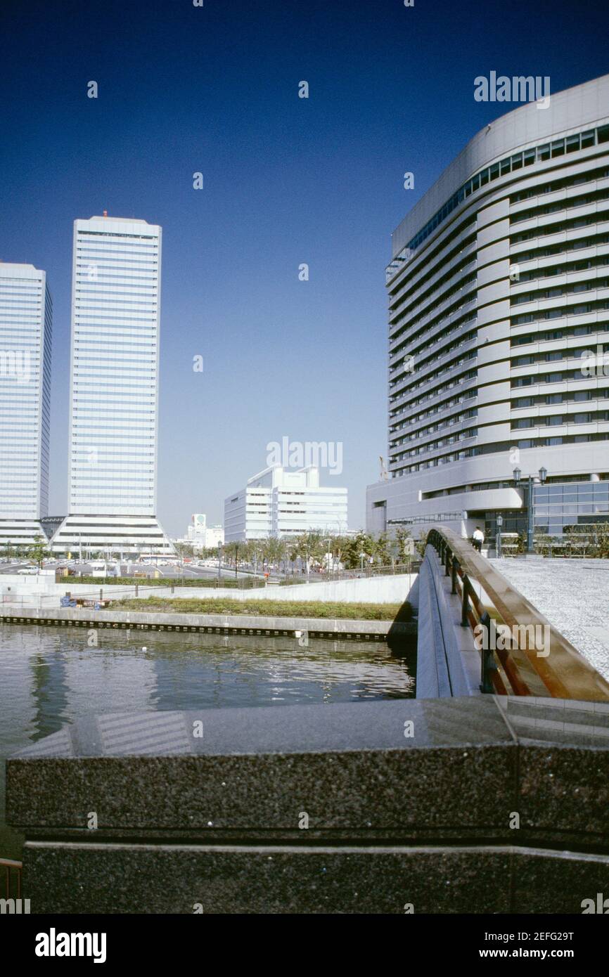 Skyscrapers in a city, Twin Towers and New Otani Hotel, Osaka, Japan Stock Photo Alamy