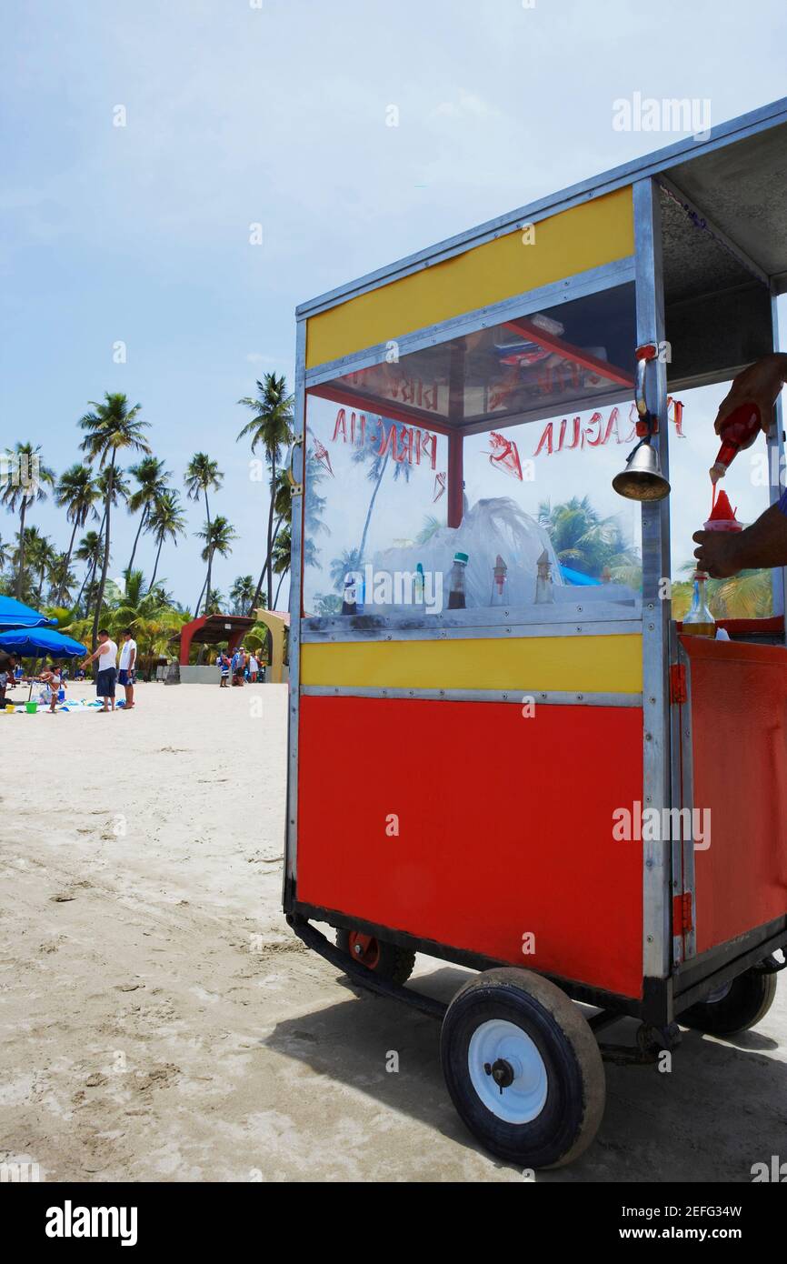 Ice cream stand on the beach, Luquillo Beach, Puerto Rico Stock Photo