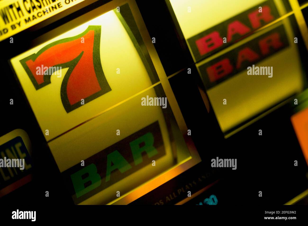 Close-up of a slot machine in a casino, Las Vegas, Nevada, USA Stock Photo