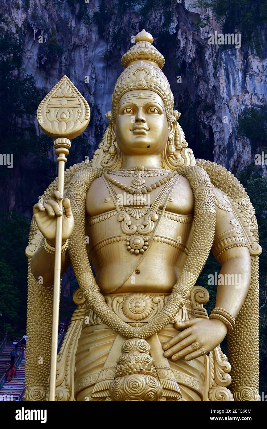 Statue of hindu god Muragan at Batu caves, Kuala Lumpur, Malaysia,  Southeast Asia Stock Photo - Alamy