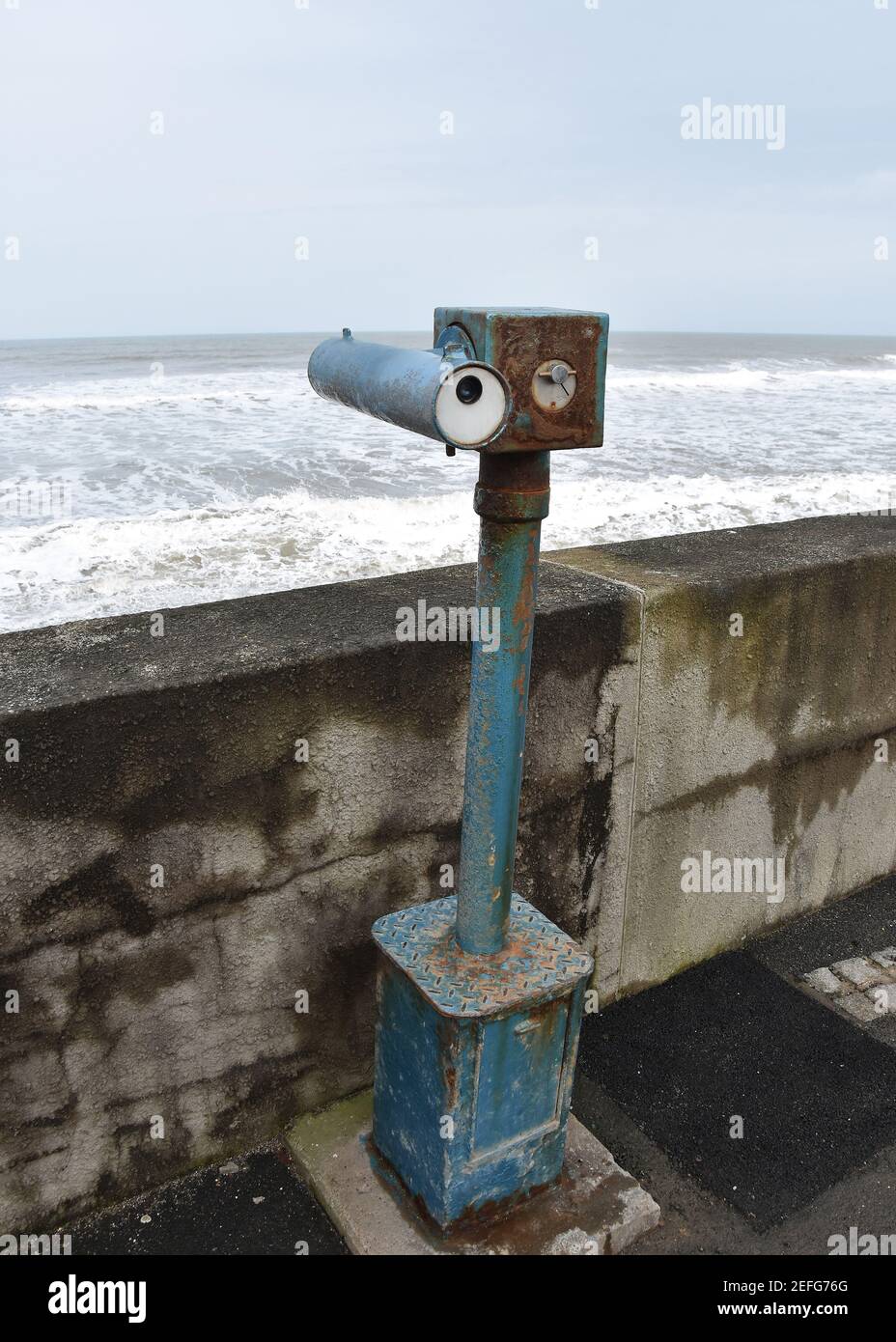 Old Fashioned Coin Operated Telescope Westward Ho! Stock Photo