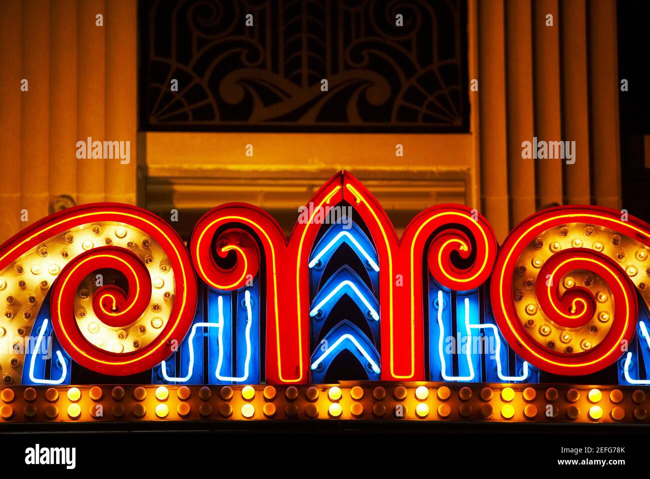 Movie theater lit up hi-res stock photography and images - Alamy