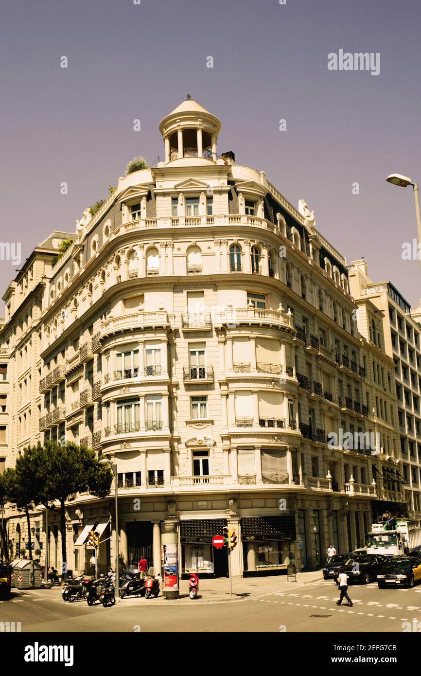 Low angle view of a building, La Pedrera, Barcelona, Spain Stock Photo