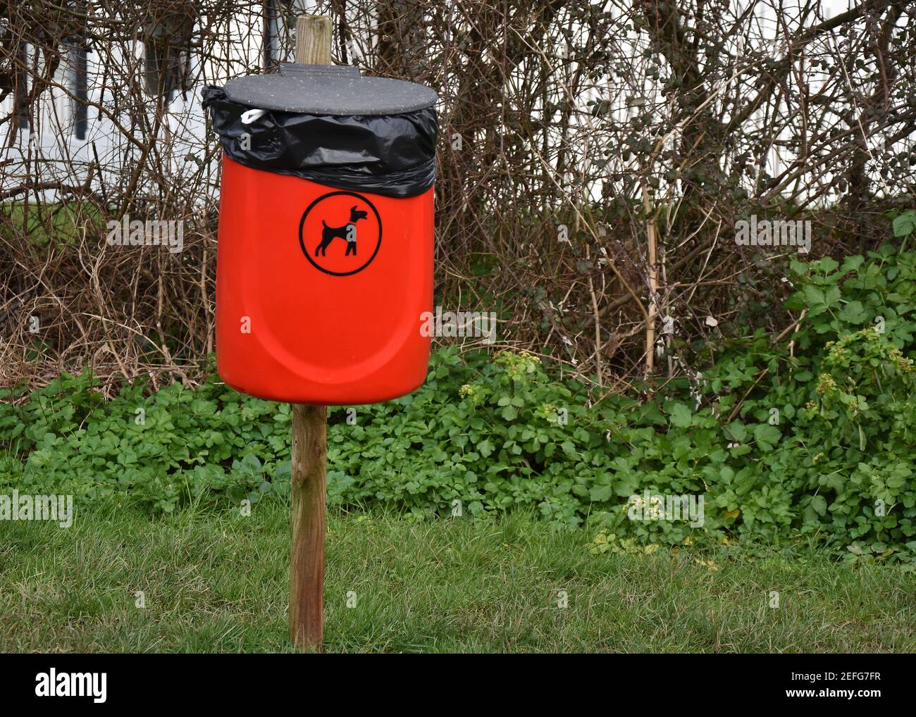 Dog Poo Bins, Dog Waste Collection points in North Devon Stock Photo