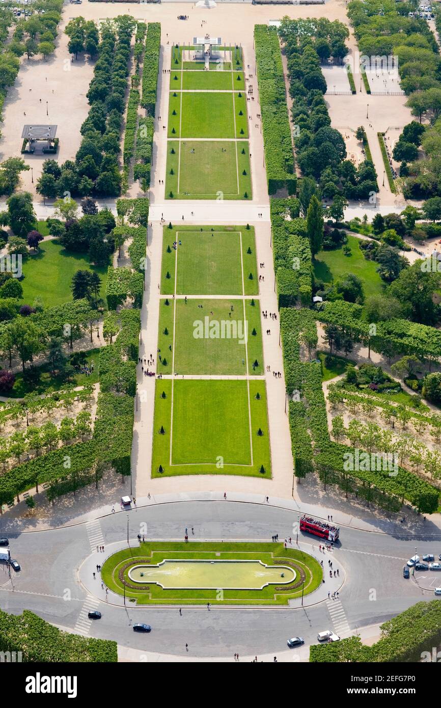 Aerial view of a traffic circle, Champ De Mars, Paris, France Stock Photo Alamy