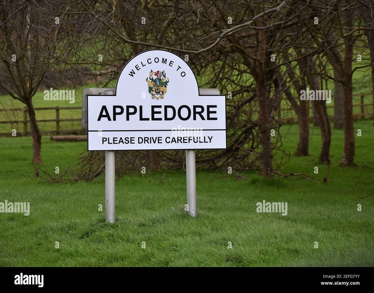 Appledore, North Devon, Name Sign Stock Photo