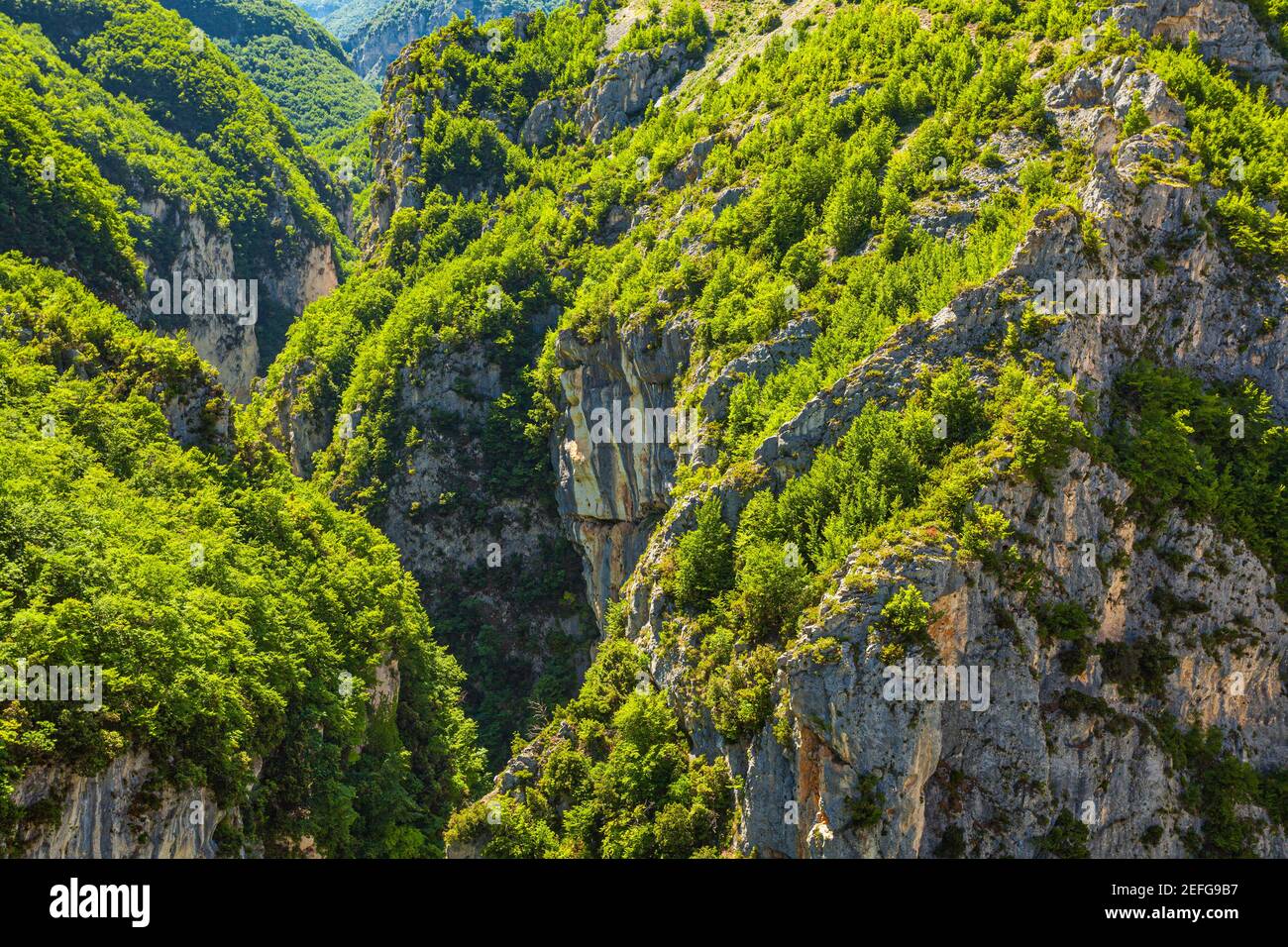 Top view of the Avello Canyon in the Maiella National Park. Abruzzo, Italy, Europe Stock Photo