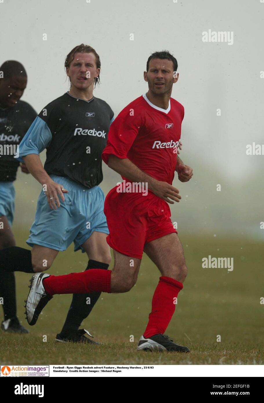 Football - Ryan Giggs Reebok advert Feature , Hackney Marshes , 23/6/03  Mandatory Credit: Action Images / Michael Regan Stock Photo - Alamy