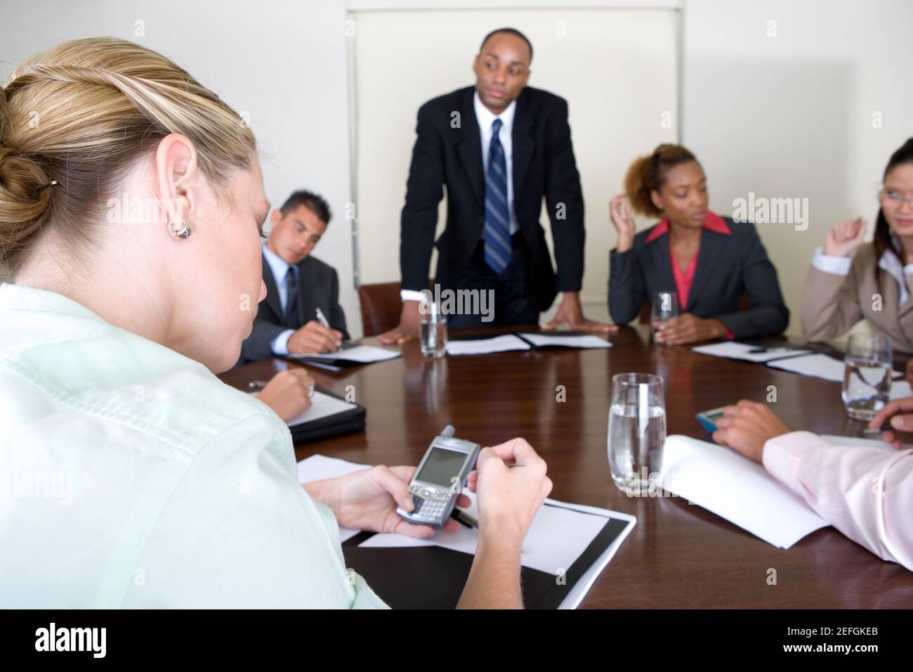 Executive Group Call Group of business executives in a meeting Stock Photo - Alamy