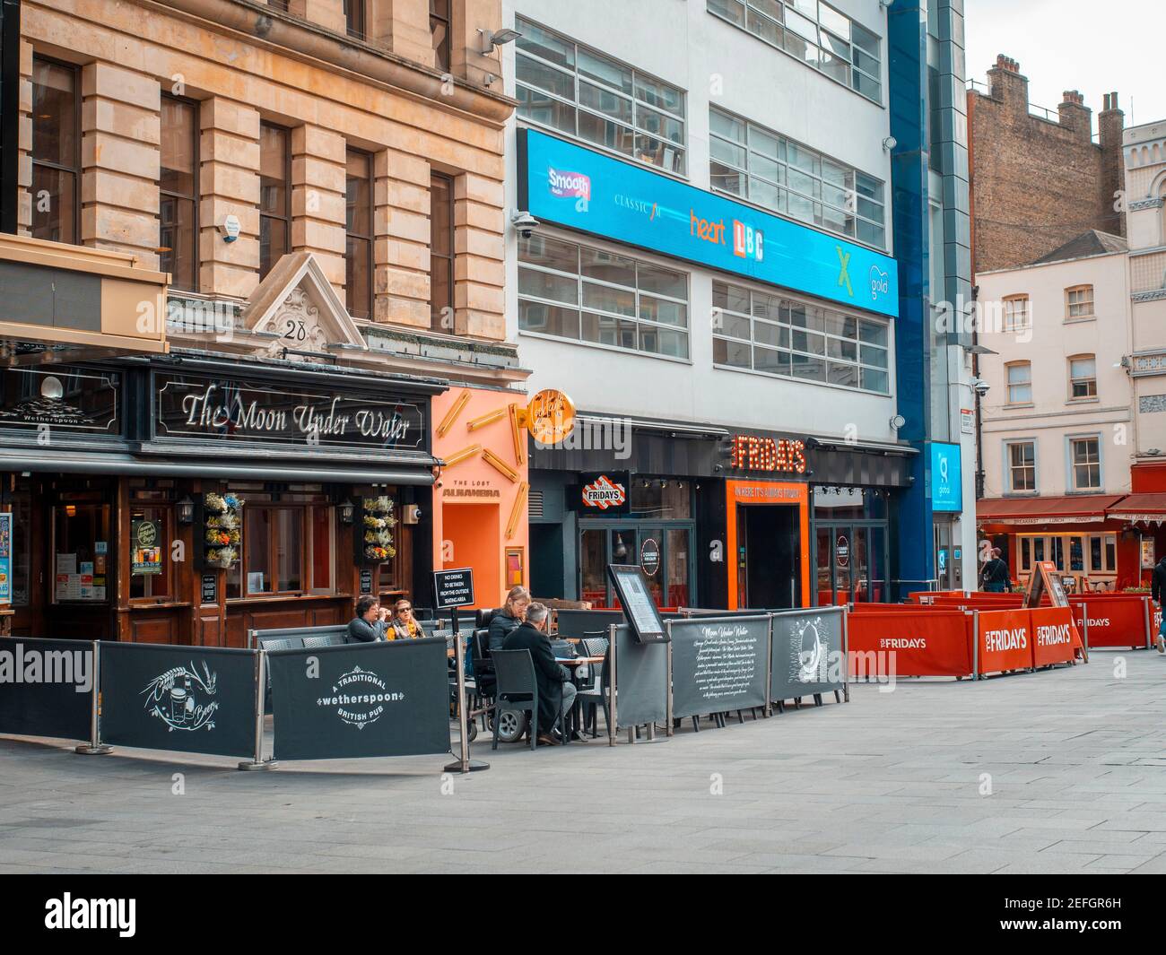 Leicester Square in London's West End empty due to Coronavirus outbreak, London, England  - 17 March 2020 Stock Photo