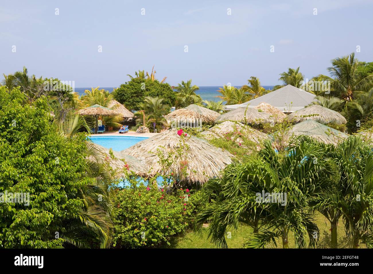 Swimming Pool In A Tourist Resort Roatan Bay Islands Honduras Stock