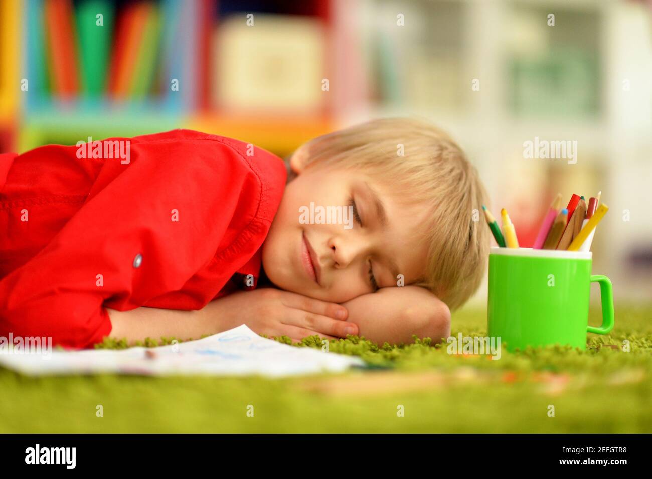 Close-up portrait of cute little boy sleeping Stock Photo - Alamy
