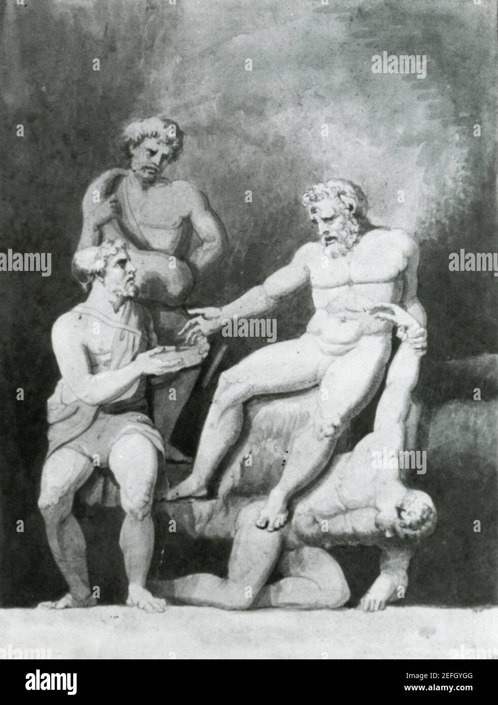 Odysseus macht Polyphem betrunken (Tischbein). Stock Photo