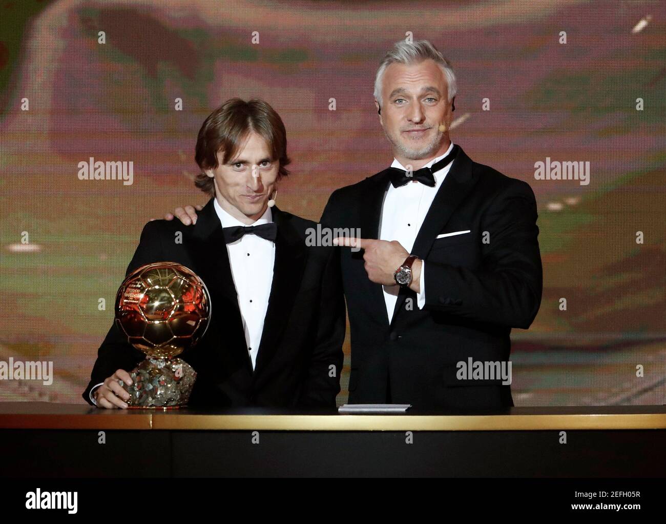 Soccer Football - 63rd Ballon d'Or - The Grand Palais, Paris, France -  December 3, 2018 David Ginola and Real Madrid's Luka Modric with the Ballon  d'Or award REUTERS/Benoit Tessier Stock Photo - Alamy