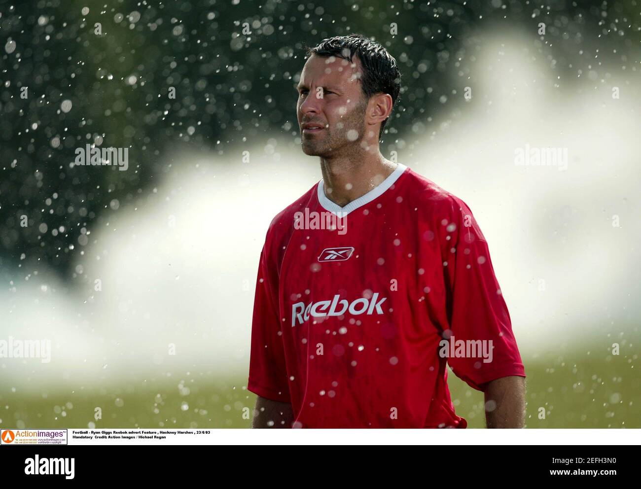 Football - Ryan Giggs Reebok advert Feature , Hackney Marshes , 23/6/03  Mandatory Credit: Action Images / Michael Regan Stock Photo - Alamy