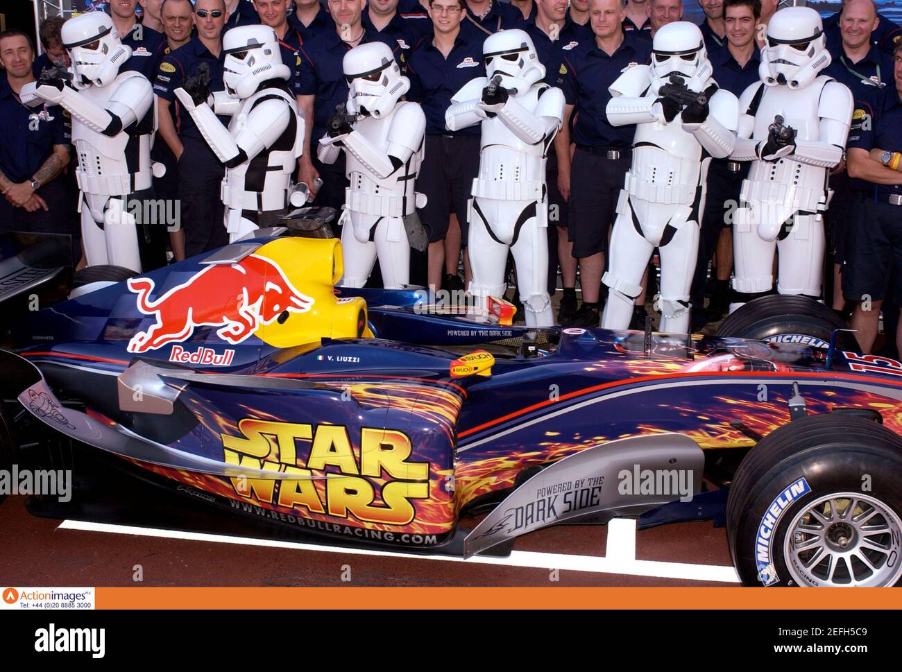 Formula One - F1 - Monaco Grand Prix 2005 - Monte Carlo - 20/5/05  Stormtroopers from the film Star Wars with the Red Bull Formula 1 car  Mandatory Credit: Action Images / Crispin Thruston Livepic Stock Photo -  Alamy