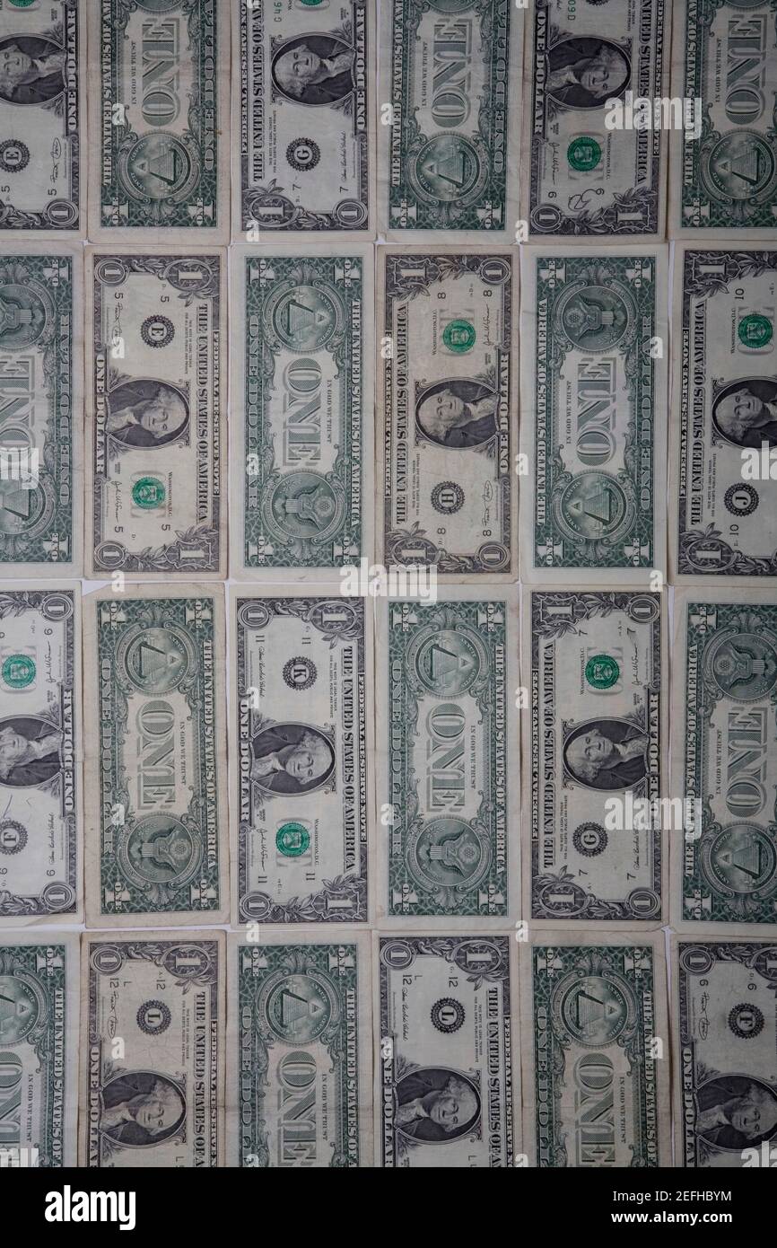 Close up of one dollar bills Stock Photo