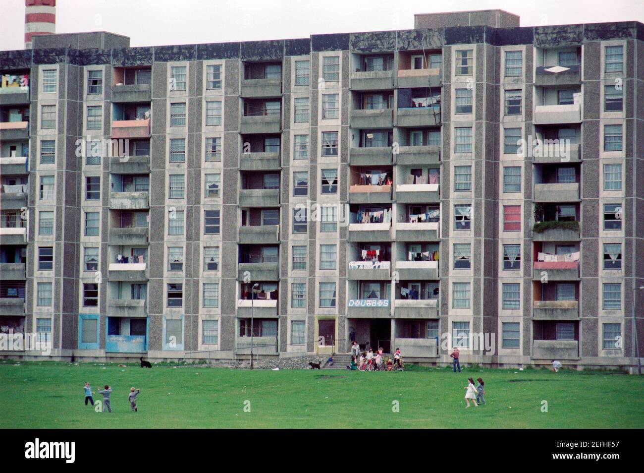 flats, Coultry Road, Ballymun, June 1986, Dublin, Republic of Ireland Stock Photo