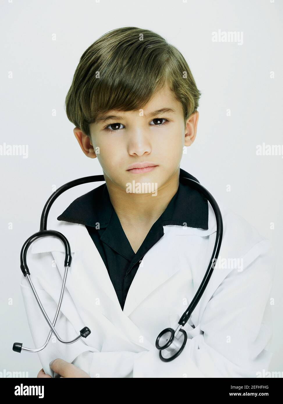 Portrait of a boy with a stethoscope around his neck Stock Photo Alamy