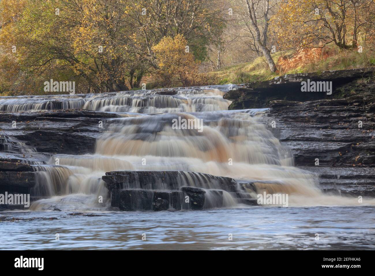 Hoggarts Leap waterfall, Keld, North Yorkshire. Stock Photo