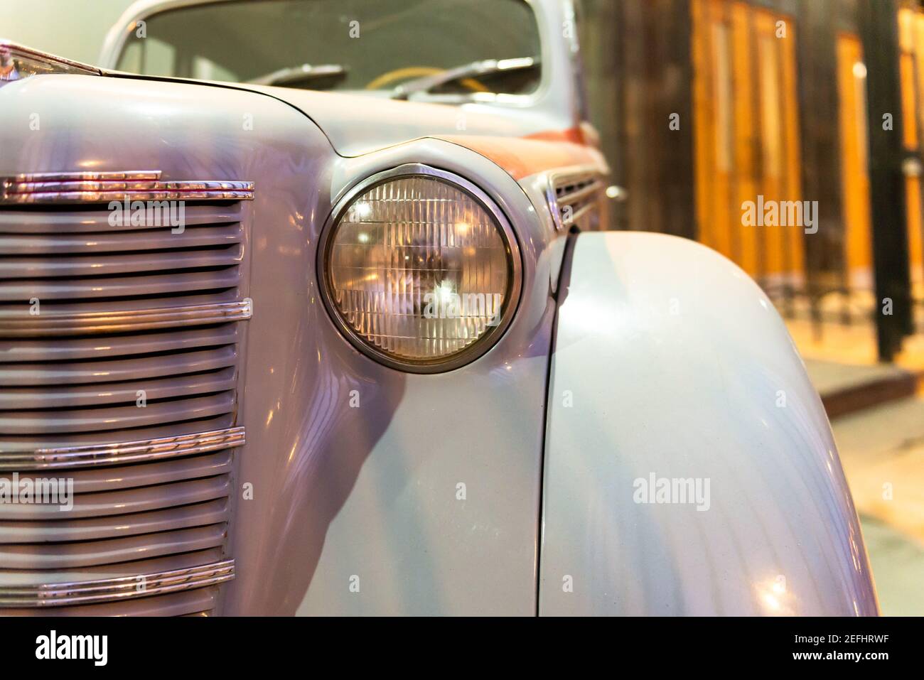 Moscow. Russia. Exhibition of retro cars. Police car on display Stock Photo