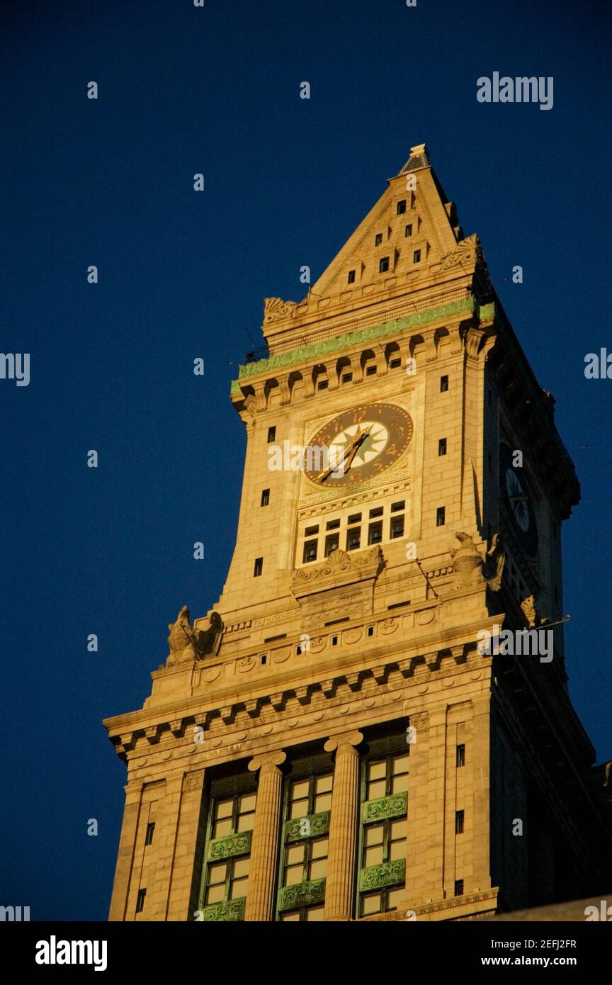 Low angle view of a tower, Custom House, Boston, Massachusetts, USA Stock Photo