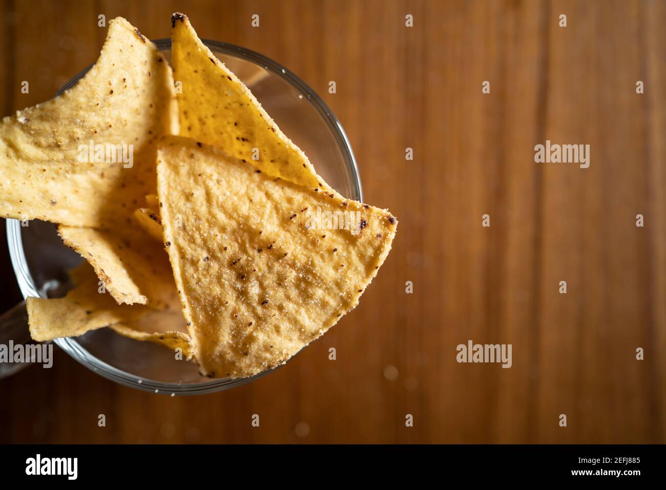 Tortilla chips in a bowl Stock Photo