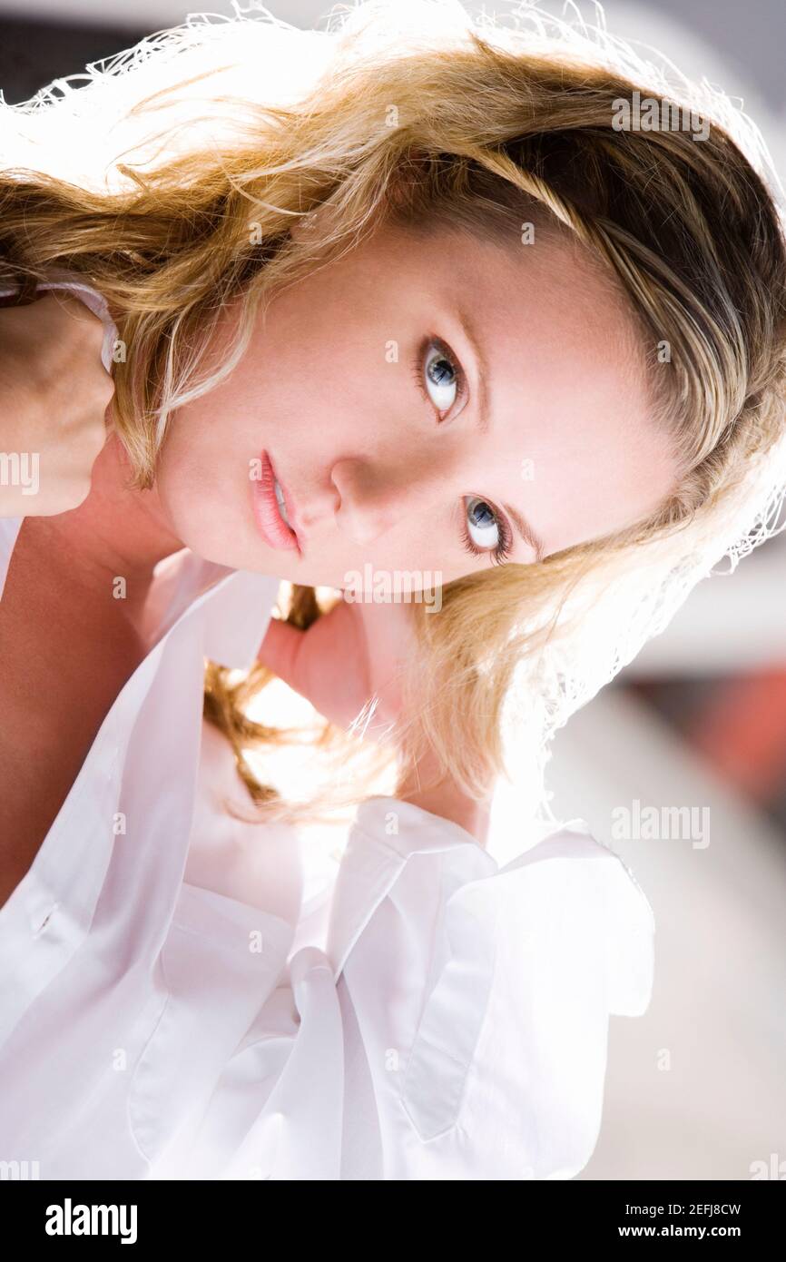 Portrait Of A Young Woman Thinking Stock Photo Alamy