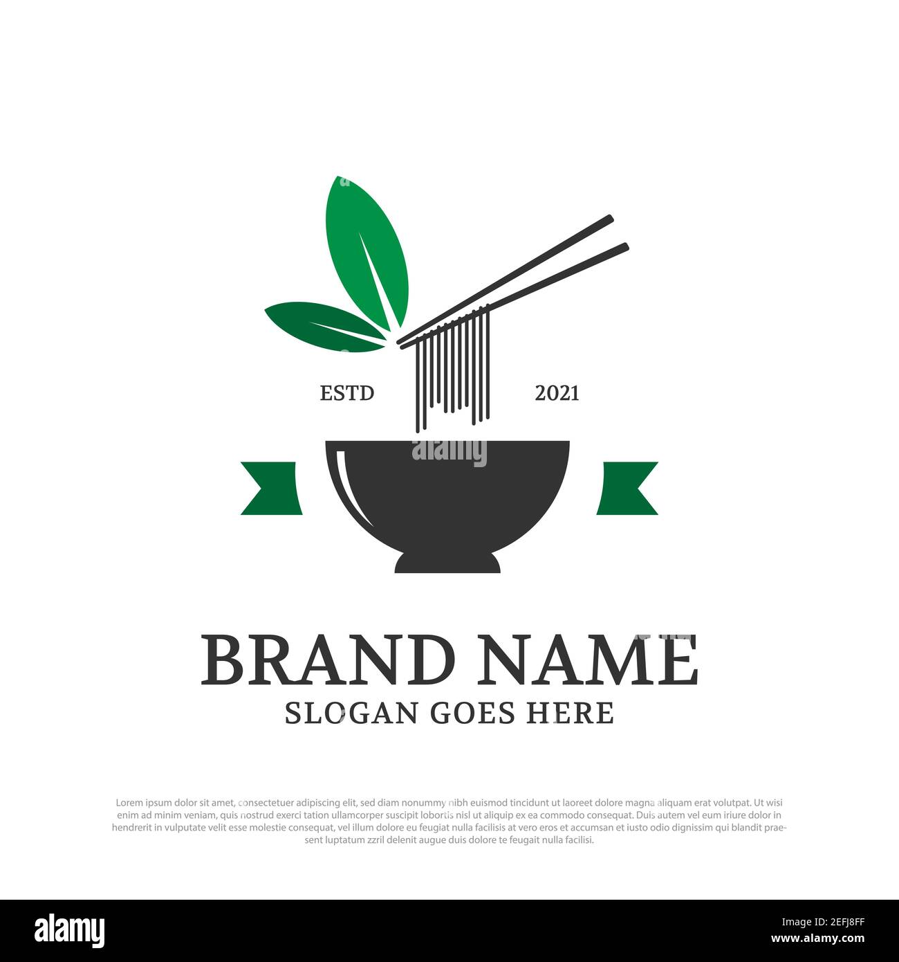 Nature Vegan Food Noodle Logo Design Inspiration Chinese Food Logo Brand Template Stock Vector Image Art Alamy