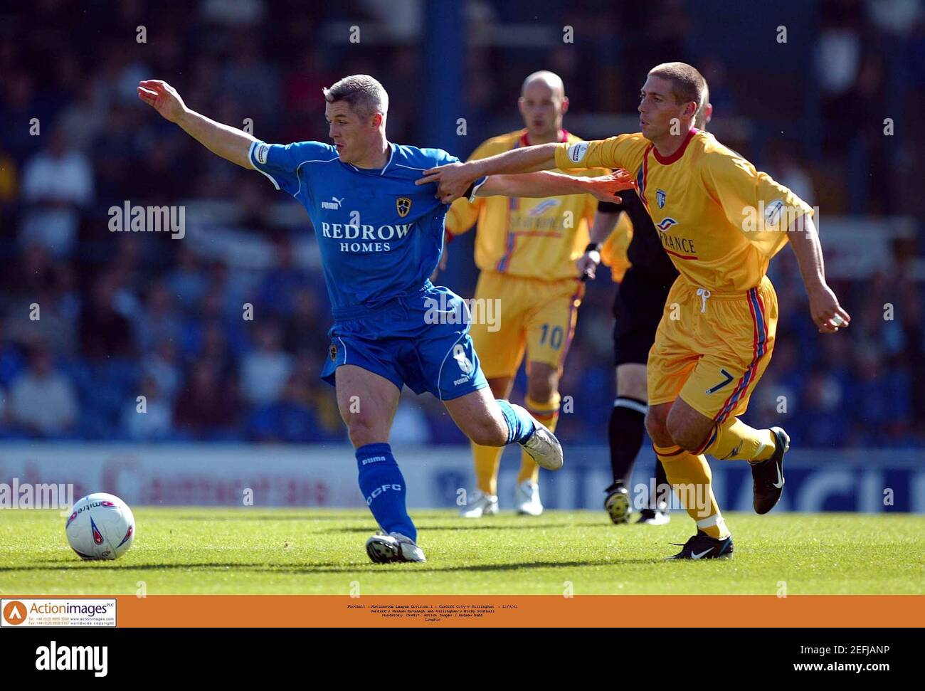 Football - Nationwide League Division 1 - Cardiff City v Gillingham  - 13/9/03  Cardiff's Graham Kavanagh and Gillingham's Nicky Southall  Mandatory  Credit: Action Images / Andrew Budd  LivePic Stock Photo