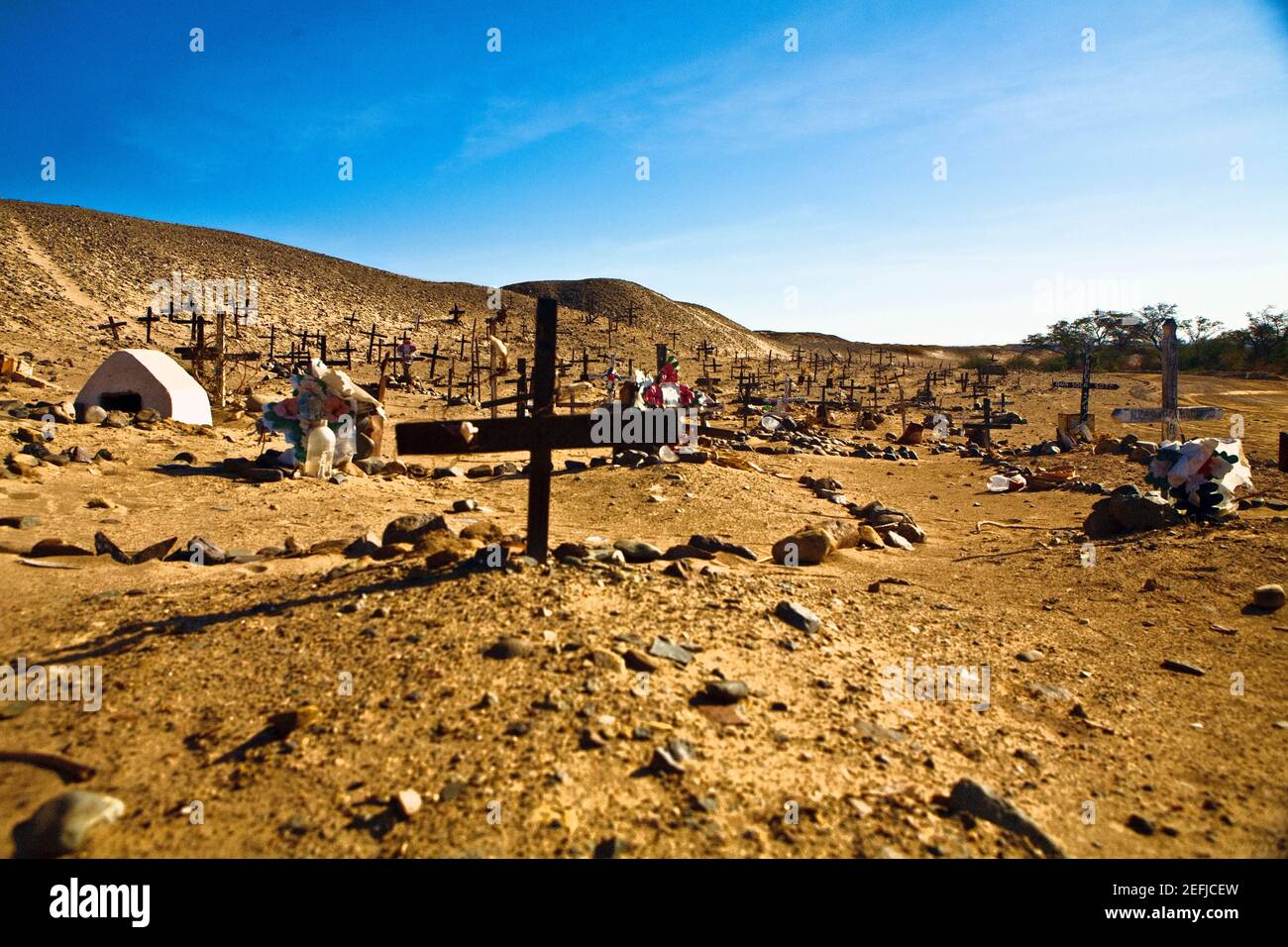 Graves in a cemetery, Cahuachi, Nazca, Ica Region, Peru Stock Photo Alamy