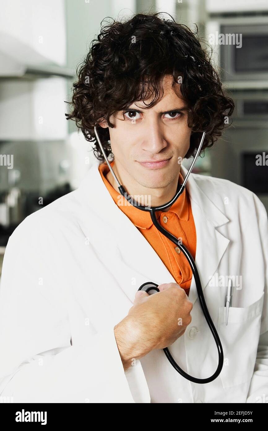 Portrait of a male doctor wearing a stethoscope Stock Photo
