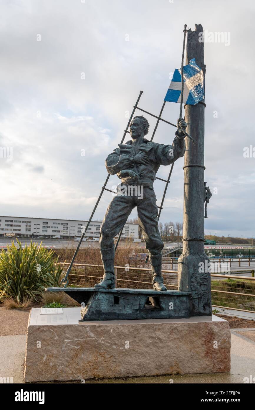 Statue Tom Souville, Calais Stock Photo